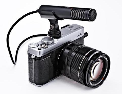 Fujifilm X-E1 with microphone